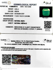 4.85/CT Natural Panna Stone with Govt. Lab Certificate-11388D46112